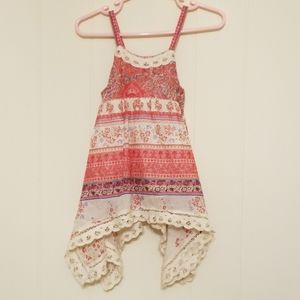 Lace trim paisley dress